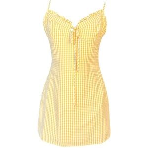 Pacsun LA Hearts Yellow Gingham Plaid Yellow Mini Dress